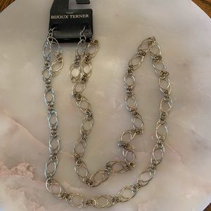 Long Necklace Gold Colored with Earrings